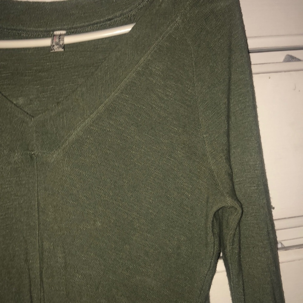 Olive green free people long sleeved top - Picture 5 of 5